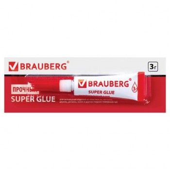Клей моментальный (суперклей) BRAUBERG 12 шт., 3 г, ПРОЧНЫЙ, отрывная мультикарта, 605566