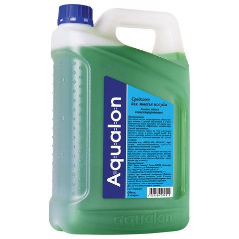 Средство для мытья посуды 5 л AQUALON &quot;Зеленое яблоко&quot;, концентрат, 02912, 202912