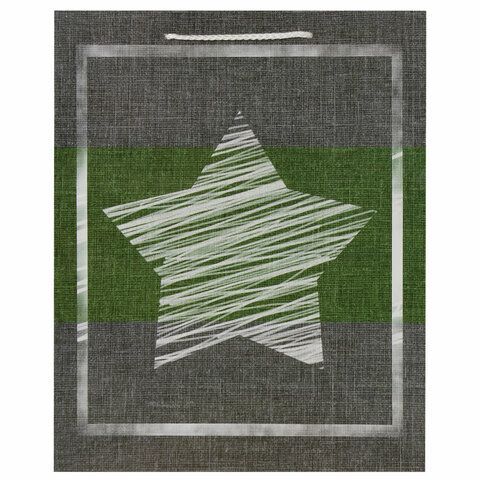 Пакет подарочный (1 штука) 26x13x32 см, ЗОЛОТАЯ СКАЗКА 12 шт. &quot;Звезда&quot;, ламинированный, 606588