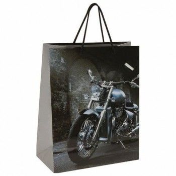 Пакет подарочный (1 штука) 26x13x32 см, ЗОЛОТАЯ СКАЗКА 12 шт. "Мотоцикл", ламинированный, 606589