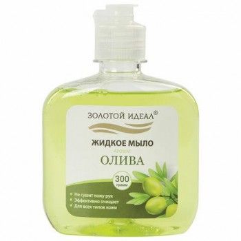 Мыло жидкое 300 г ЗОЛОТОЙ ИДЕАЛ 3 шт. "Олива", флип топ, 606776
