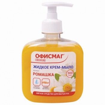 Мыло-крем жидкое 300 г ОФИСМАГ 2 шт., "Ромашка", дозатор, 606783