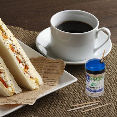 Зубочистки деревянные 190 штук в диспенсере с крышкой, БЕЛЫЙ АИСТ 24 шт., берёза, 607566