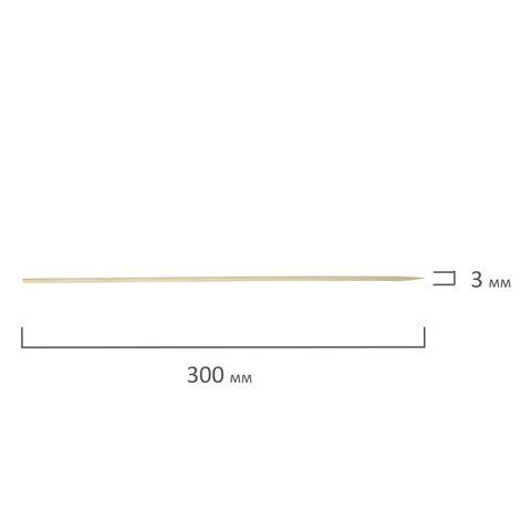 Шпажки-шампуры для шашлыка бамбуковые 300 мм, 100 штук, БЕЛЫЙ АИСТ 5 шт., 607571, 67