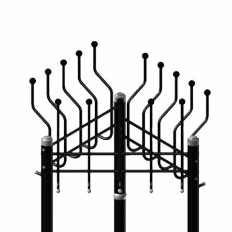 Вешалка на колесах на 15 крючков с держателем для зонтов &quot;Гардикс-3К&quot;, металл, черная
