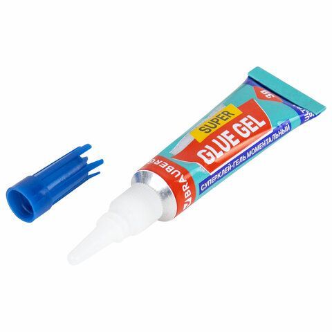 Клей-Гель моментальный (1шт) ультрапрочный суперклей BRAUBERG 12 шт. EXTRA 3г, отрывная карта, 603103