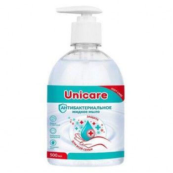 Мыло жидкое антибактериальное 500 мл UNICARE 2 шт., дозатор, UC501005