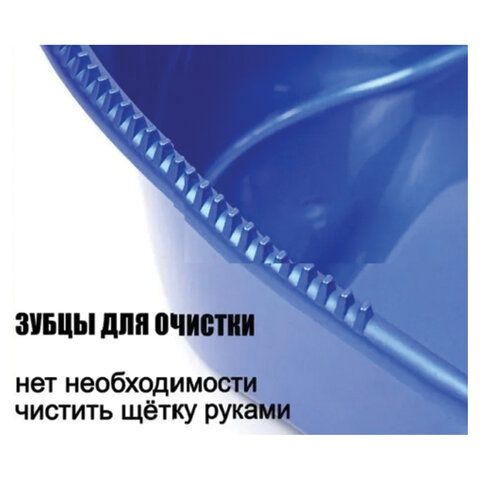 Совок для мусора + щетка, рукоятки 80 см пластик, синий, &quot;ЛЕНИВКА XL&quot;, LAIMA, 608212