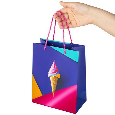 Пакет подарочный (1 штука) 18x10x23 см, ЗОЛОТАЯ СКАЗКА 12 шт. &quot;Sweets&quot;, тиснение фольгой, 608250