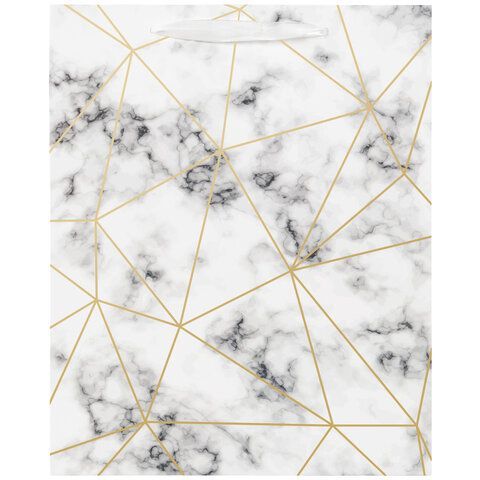 Пакет подарочный (1 штука) 26x13x33 см, ЗОЛОТАЯ СКАЗКА 12 шт. &quot;Golden Marble&quot;, тиснение фольгой, 608251