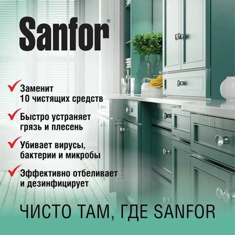 Чистящее средство 5 л, SANFOR 10 в 1 Universal &quot;Лимонная свежесть&quot;, 22055
