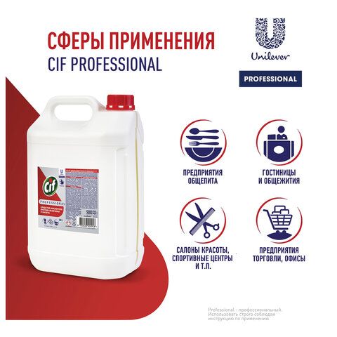 Средство для удаления ржавчины и известкового налета 5 л, CIF PROFESSIONAL, кислотное