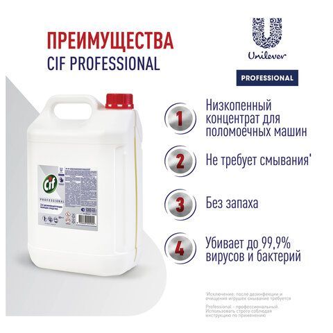 Средство для ручного/машинного мытья пола и любых поверхностей 5 л CIF PROF (аналог Mr.Proper)