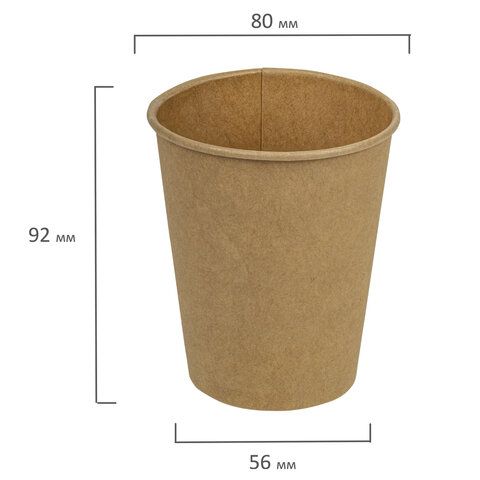 Стакан одноразовый бумажный 250 мл, КОМПЛЕКТ 50 шт., однослойные, х/г, LAIMA ECO CRAFT, 608369