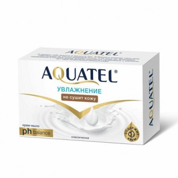 Мыло-крем 90 г AQUATEL 4 шт. "Класическое" увлажняющее, не сушит кожу, 6229