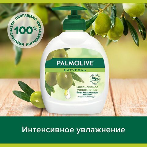 Мыло жидкое 300 мл, PALMOLIVE НАТУРЭЛЬ &quot;Олива и увлажняющее молочко&quot;, дозатор, 1763, 8693495017633