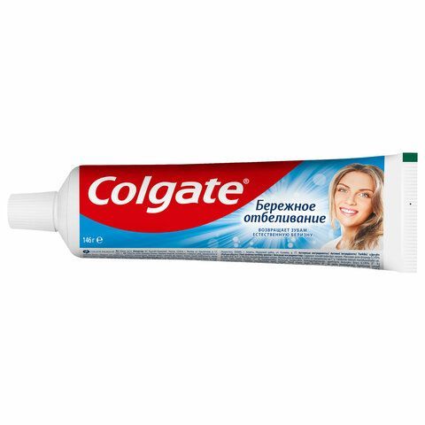 Зубная паста 100 мл COLGATE &quot;Бережное отбеливание&quot;, с фторидом и кальцием, 7891024188279