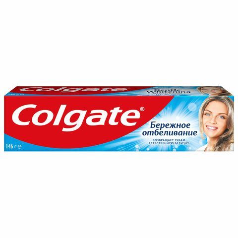 Зубная паста 100 мл COLGATE &quot;Бережное отбеливание&quot;, с фторидом и кальцием, 7891024188279