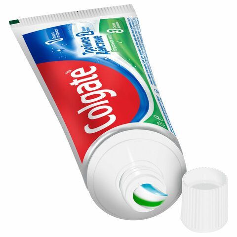 Зубная паста 50 мл COLGATE 3 шт. &quot;Натуральная мята&quot;, тройное действие, с фторидом, 7891024128954