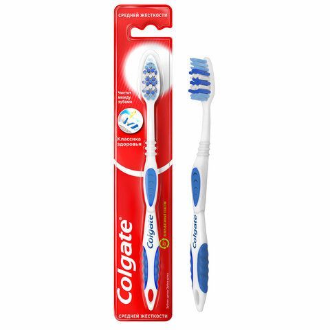 Зубная щетка COLGATE 4 шт. &quot;Классика здоровья&quot;, средней жесткости, 8590232000050