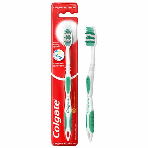 Зубная щетка COLGATE 4 шт. &quot;Классика здоровья&quot;, средней жесткости, 8590232000050