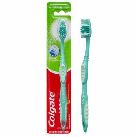 Зубная щетка COLGATE 2 шт. &quot;Премьер отбеливания&quot;, средней жесткости, 8850006330449