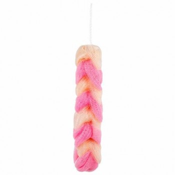 Мочалка для тела КОСИЧКА, нейлоновая, 70 г (27х5,5х5,5 см), ассорти, PLEASURE 3 шт., 1135