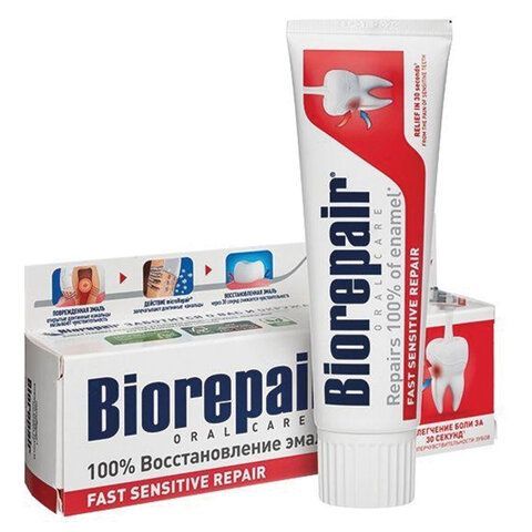 Зубная паста 75 мл BIOREPAIR &quot;Fast sensitive repair&quot;, для чувствительных зубов, ИТАЛИЯ, GA1731600