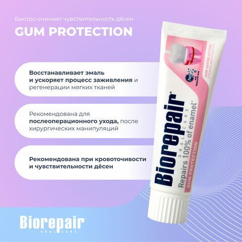Зубная паста 75 мл BIOREPAIR &quot;Gum protection&quot;, защита десен, ИТАЛИЯ, GA1732100