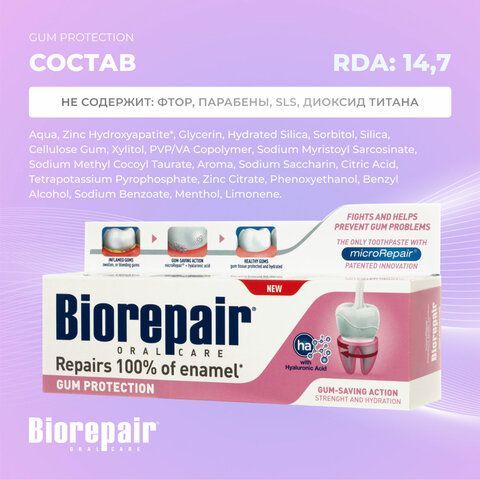 Зубная паста 75 мл BIOREPAIR &quot;Gum protection&quot;, защита десен, ИТАЛИЯ, GA1732100