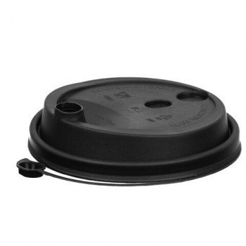 Крышка с питейником для бумажного стакана ДИАМЕТР 90мм матовая черная ПП, ВЗЛП 1000 шт., ШК4271, 3001М/Ч