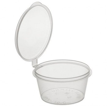 Соусник одноразовый 50мл Стандарт с верхней крышкой прозрачный, ВЗЛП 1200 шт., ШК7609, 1245П2