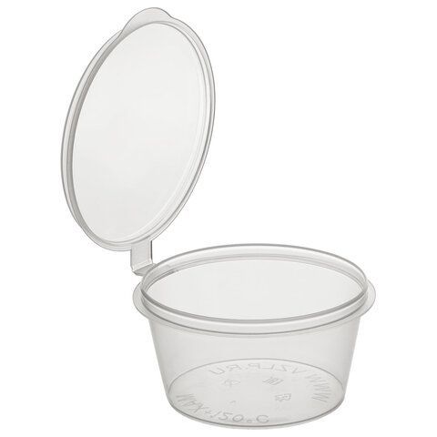 Соусник одноразовый 50мл Стандарт с верхней крышкой прозрачный, ВЗЛП 1200 шт., ШК7609, 1245П2