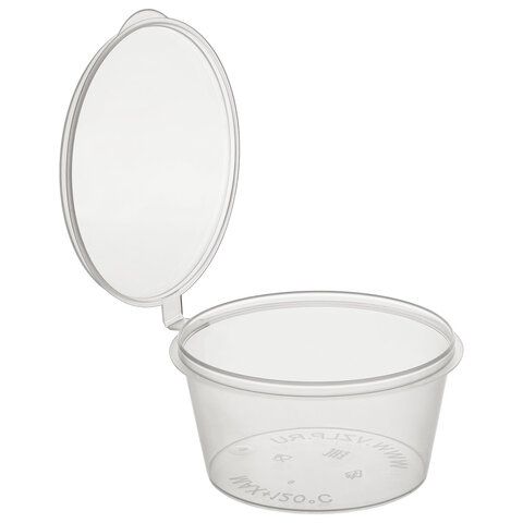 Соусник одноразовый 80мл Стандарт с верхней крышкой прозрачный, ВЗЛП 960 шт., ШК6350, 1259П