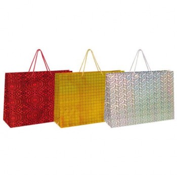 Пакет подарочный (1 шт.) 42x62x17см, 'BIG SIZE", голография, ассорти 3 цвета, ЗОЛОТАЯ, 609731