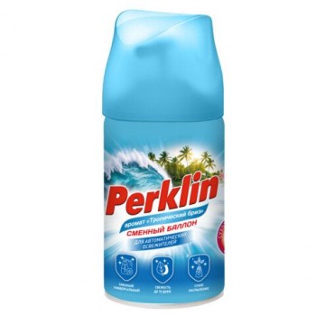 Сменный баллон 250мл PERKLIN "Тропический бриз", для автоматических освежителей, универсальный, 609802