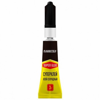 Клей секундный суперклей УЛЬТРАПРОЧНЫЙ, отрывная мультикарта 12 шт., 3 грамма, RABBITEX (РАББИТЕКС) "ДВА СЛОНА", 609810