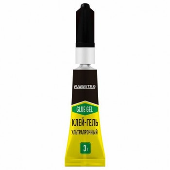 Клей-гель секундный суперклей УЛЬТРАПРОЧНЫЙ, блистер, 3 грамма, RABBITEX 36 шт. (РАББИТЕКС) "ДВА СЛОНА", 609812