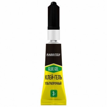 Клей-гель секундный суперклей УЛЬТРАПРОЧНЫЙ, набор 2х3 грамм, RABBITEX 24 шт., 609814