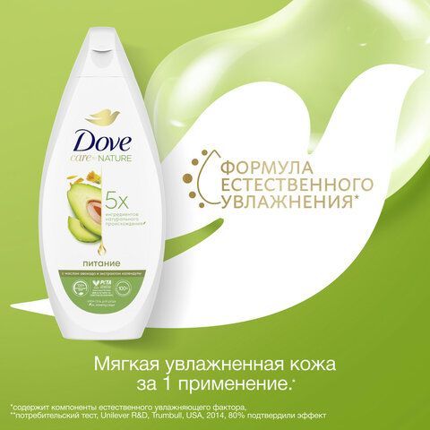 Крем-гель для душа 250мл DOVE &quot;Масло авокадо и экстракт колендулы&quot;, питательный, ш/к