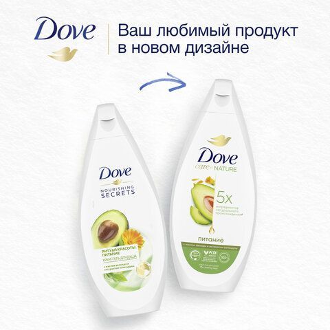Крем-гель для душа 250мл DOVE &quot;Масло авокадо и экстракт колендулы&quot;, питательный, ш/к
