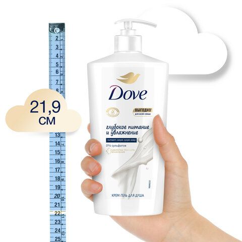 Крем-гель для душа 610мл DOVE &quot;Глубокое питание и увлажнение&quot;, ш/к 03750