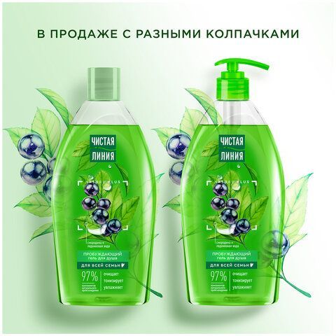 Гель для душа 750мл ЧИСТАЯ ЛИНИЯ &quot;Смородина и ледниковая вода&quot;, на натуральной основе