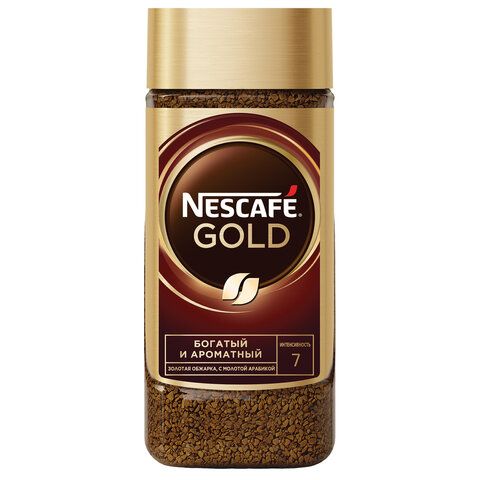 Кофе молотый в растворимом NESCAFE &quot;Gold&quot; 190 г, стеклянная банка, сублимированный, 12135508