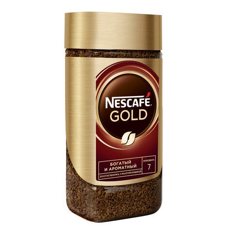 Кофе молотый в растворимом NESCAFE &quot;Gold&quot; 190 г, стеклянная банка, сублимированный, 12135508