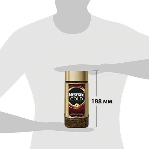 Кофе молотый в растворимом NESCAFE &quot;Gold&quot; 190 г, стеклянная банка, сублимированный, 12135508