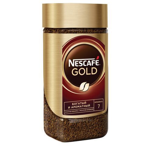 Кофе молотый в растворимом NESCAFE &quot;Gold&quot; 95 г, стеклянная банка, сублимированный, 12326188