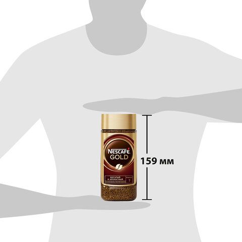 Кофе молотый в растворимом NESCAFE &quot;Gold&quot; 95 г, стеклянная банка, сублимированный, 12326188