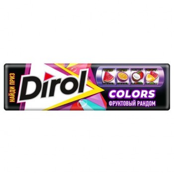 Жевательная резинка DIROL 30 шт. "Colors Фруктовый Рандом", 10 подушечек, 13,6 г, 101661