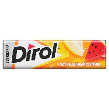 Жевательная резинка DIROL 30 шт. "Арбузно-дынный коктейль", 10 подушечек, 13,6 г, 26098